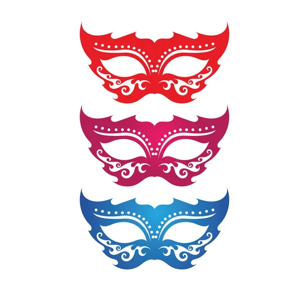 Masquerade Carnival Mask Icon และโลโก้สัญลักษณ์ — ภาพเวกเตอร์สต็อก