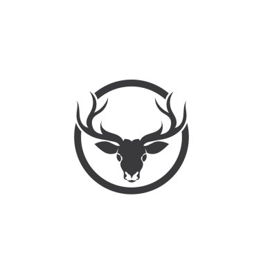 Geyik boynuzu ilüstrasyon logo vektörü