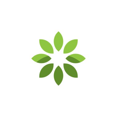 Yeşil yapraklı ekoloji doğa element vektörü