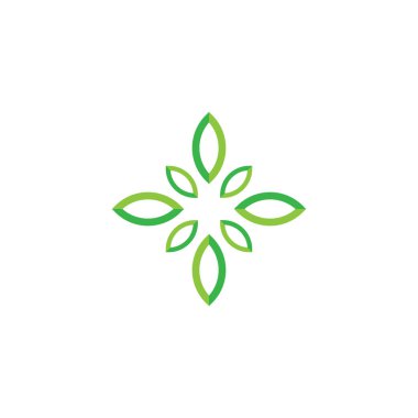 Yeşil yapraklı ekoloji doğa element vektörü