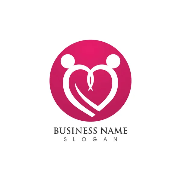 Family Love care logo Ícone do vetor ilustração design Modelo —  Vetores de Stock