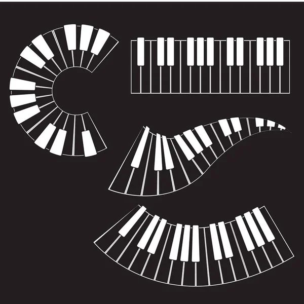 Teclado piano vector Instrumento musical ilustración — Vector de stock