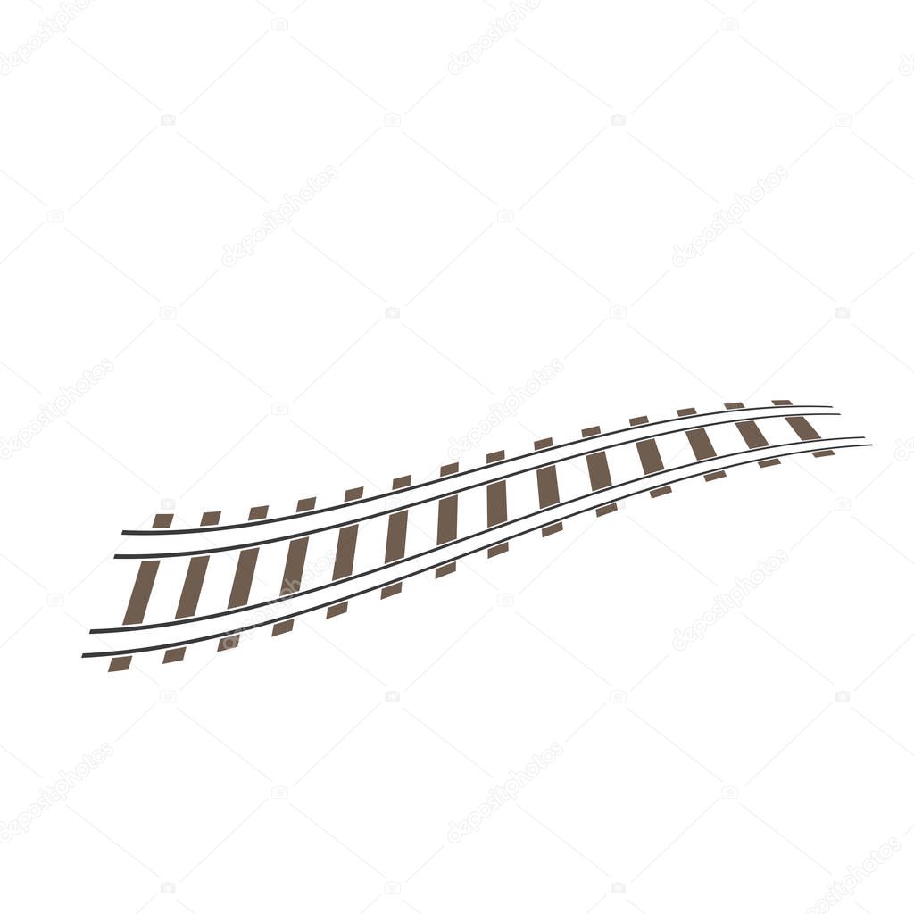 Train tracks vector icon design template illustration
