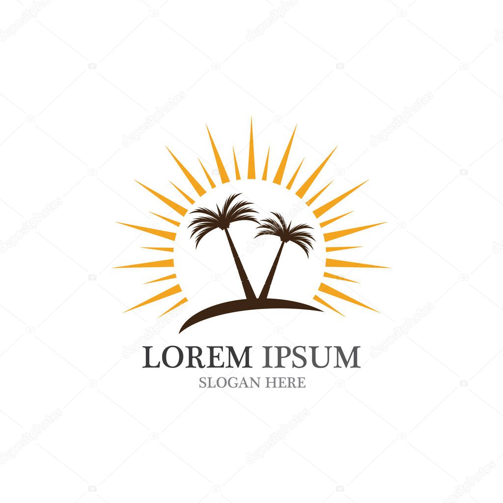 Date tree icon vector illustration logo template