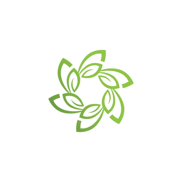 Grön blad blomma ekologi natur element symbol logotyp — Stock vektor