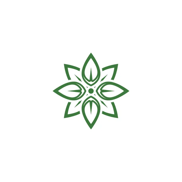 Folha verde flor ecologia natureza elemento símbolo logotipo — Vetor de Stock
