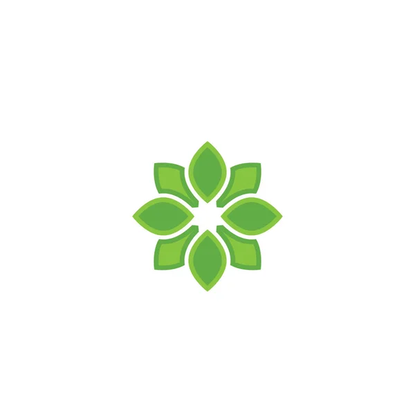 Логотип природного элемента зеленого листа — стоковый вектор