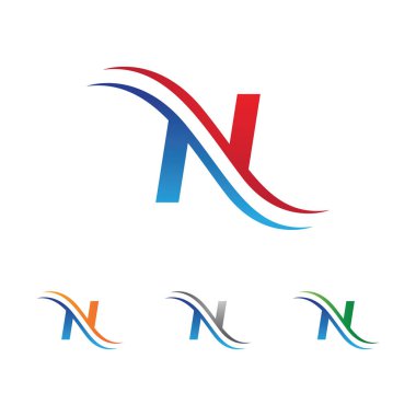 N Harfi Logo Şablonu
