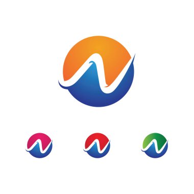 N Harfi Logo Şablonu