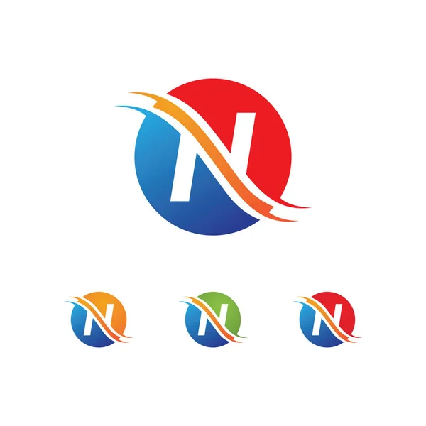 N Modèle de logo de lettre — Image vectorielle