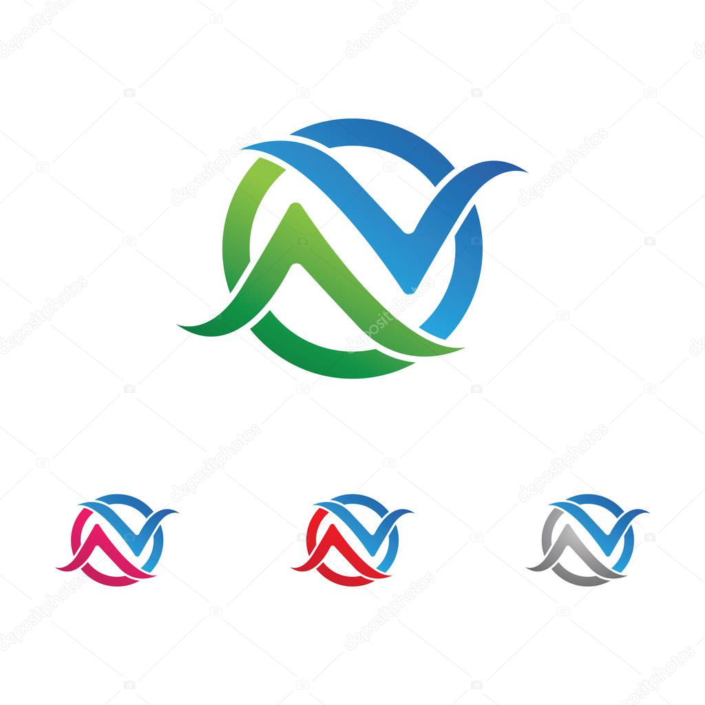 N Letter Logo Template vector icon illustration design