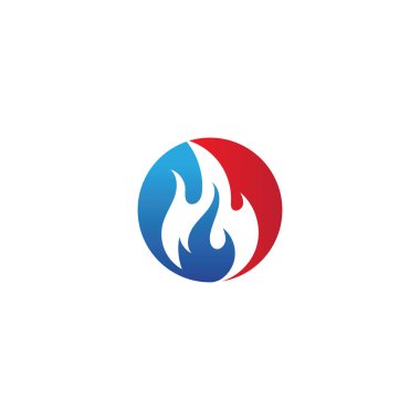 Kırmızı ve mavi vektör resimleme tasarımını ateşle