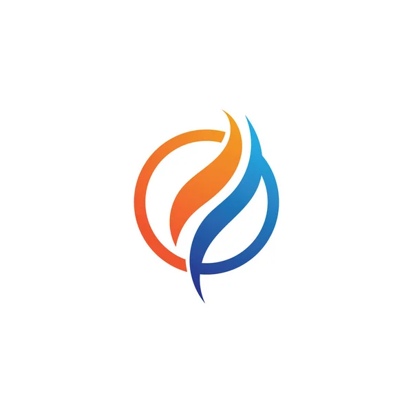 Fiamma di fuoco Logo Icona vettoriale modello Logo olio, gas ed energia — Vettoriale Stock