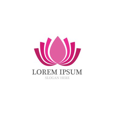 Lotus çiçeği logosu ve sembol vektörü