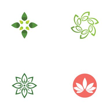 Yeşil yaprak logo ekoloji doğa eleman 