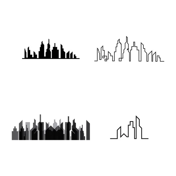 O horizonte da cidade moderna. silhueta da cidade. ilustração vetorial —  Vetores de Stock