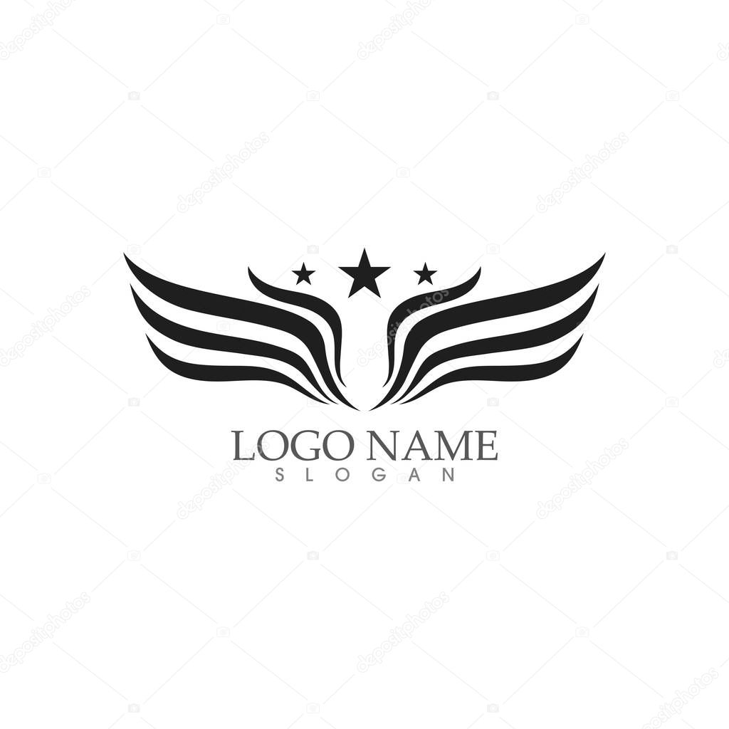Wing Falcon Logo Template vector illustration design