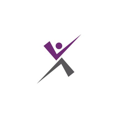 Eğlenceli insanlar sağlıklı hayat Logo şablonu 