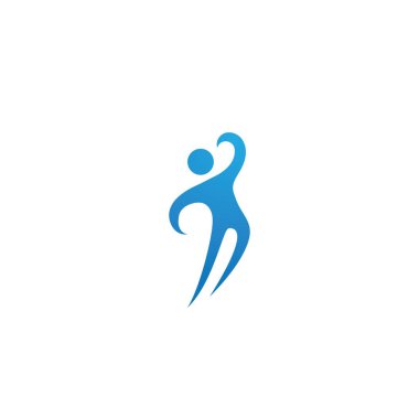 Eğlenceli insanlar sağlıklı hayat Logo şablonu 