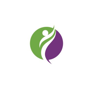 Eğlenceli insanlar sağlıklı hayat Logo şablonu 