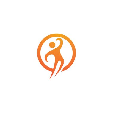 Eğlenceli insanlar sağlıklı hayat Logo şablonu 