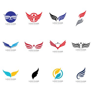 Kanat Falcon Logo şablonu vektör