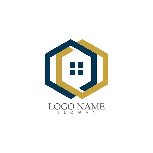 Casa e casa, Propriedade e Construção Logo —  Vetores de Stock