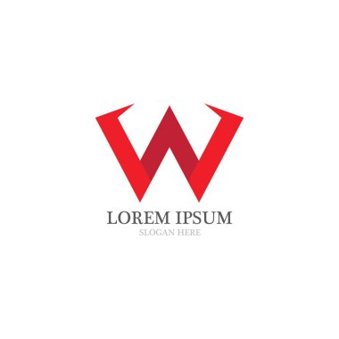 W Harfi Logo Şablonu