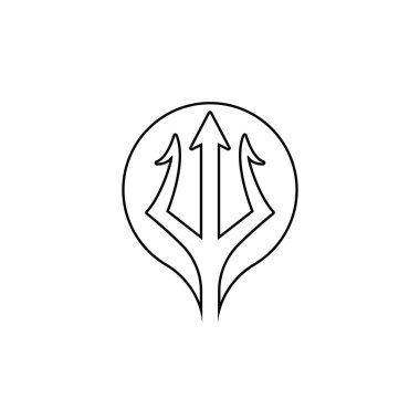 Trident Logo Şablon vektör simgesi