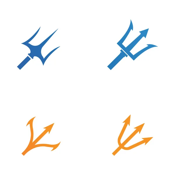 Ícones de vetor de modelo de logotipo tridente —  Vetores de Stock
