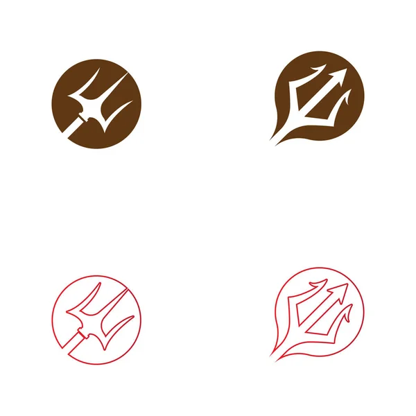 Ícones de vetor de modelo de logotipo tridente — Vetor de Stock