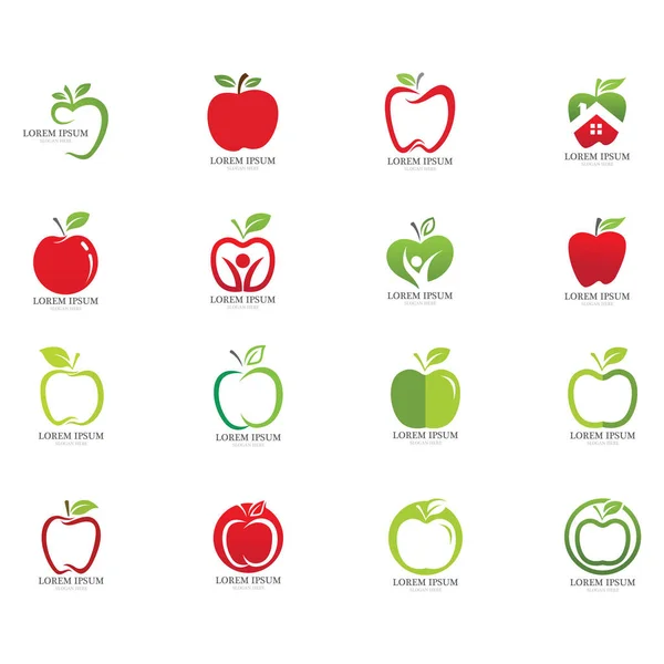 Apfel Set Vektor Illustration Design — Stockvektor