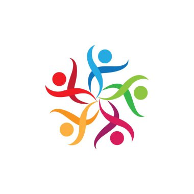 Topluluk üyeleri logo ağı ve sosyal
