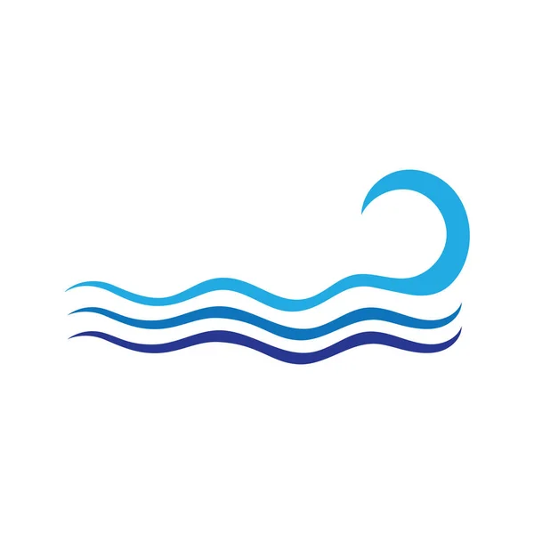 Meer Welle Logo Ozean Sturmflut Wellen welligen Fluss Vektor — Stockvektor