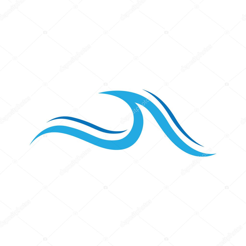 Sea wave logo ocean storm tide waves wavy river vector image