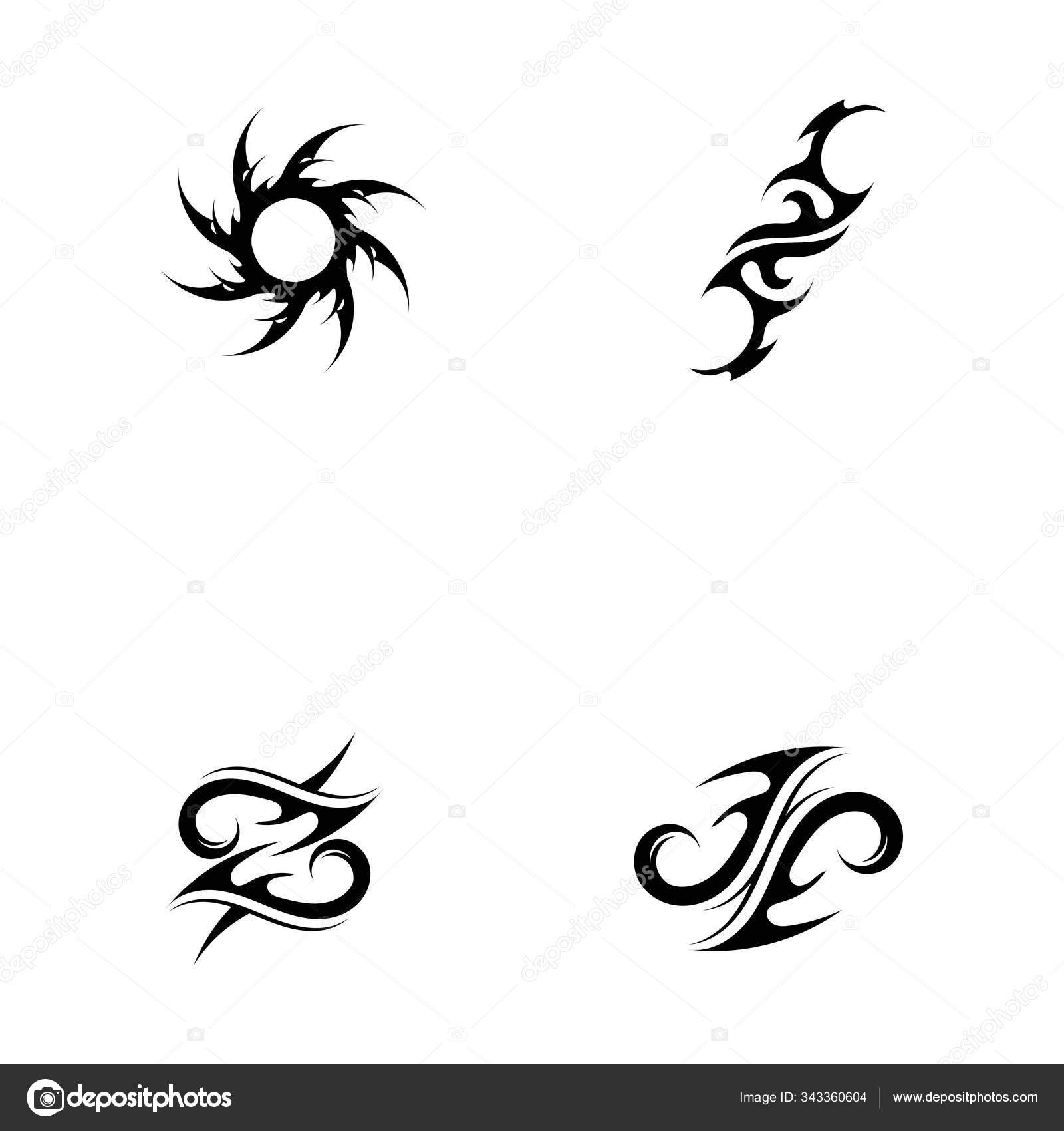 Tribal tattoos design sketches set Royalty Free Vector Image