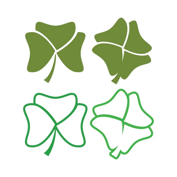 Groene Klaverblad pictogram Sjabloon Ontwerp — Stockvector
