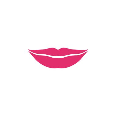 Dudak simgesi kozmetik logo vektör şablonu