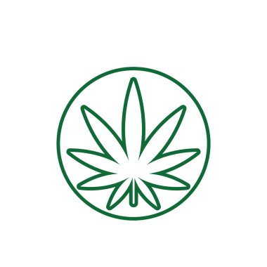 Canabis yaprak logosu ve sembol vektörü