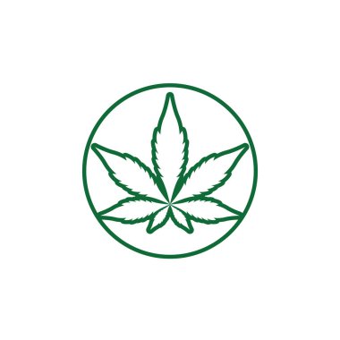 Canabis yaprak logosu ve sembol vektörü