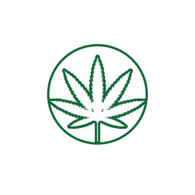 Canabis yaprak logosu ve sembol vektörü
