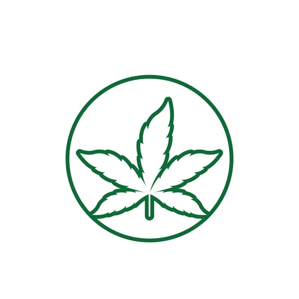 Logo Feuille Canabis Vecteur Symbole — Image vectorielle