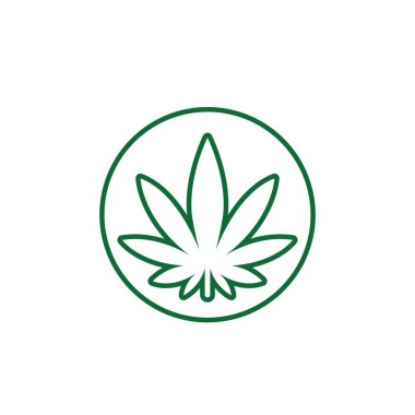Canabis yaprak logosu ve sembol vektörü