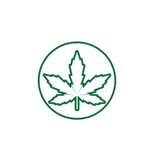 Canabis Blad Logotyp Och Symbol Vektor — Stock vektor