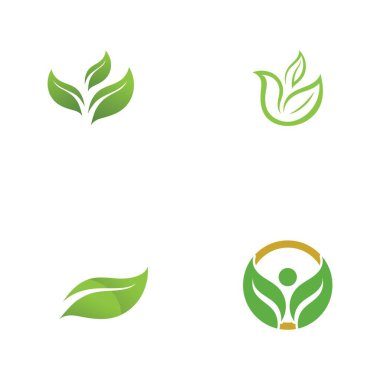 Yeşil yaprak ekoloji doğa eleman vektör logolar