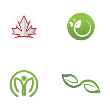 Yeşil yaprak ekoloji doğa eleman vektör logolar