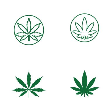 Canabis yaprak logosu ve sembol vektörü