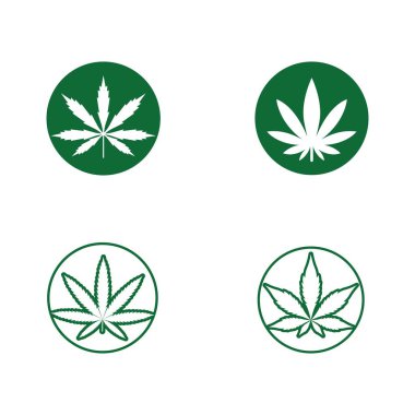 Canabis yaprak logosu ve sembol vektörü