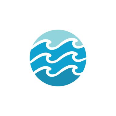 Su dalgası simgesi vektör çizim logosu