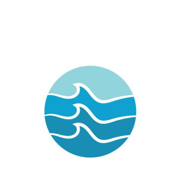 Su dalgası simgesi vektör çizim logosu